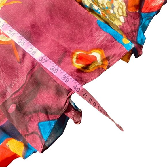 ALI CRUZ Women Abstract Print Midi Dress Sz 8 Short Sleeve Multicolor Boho 77-7 - Picture 11 of 12